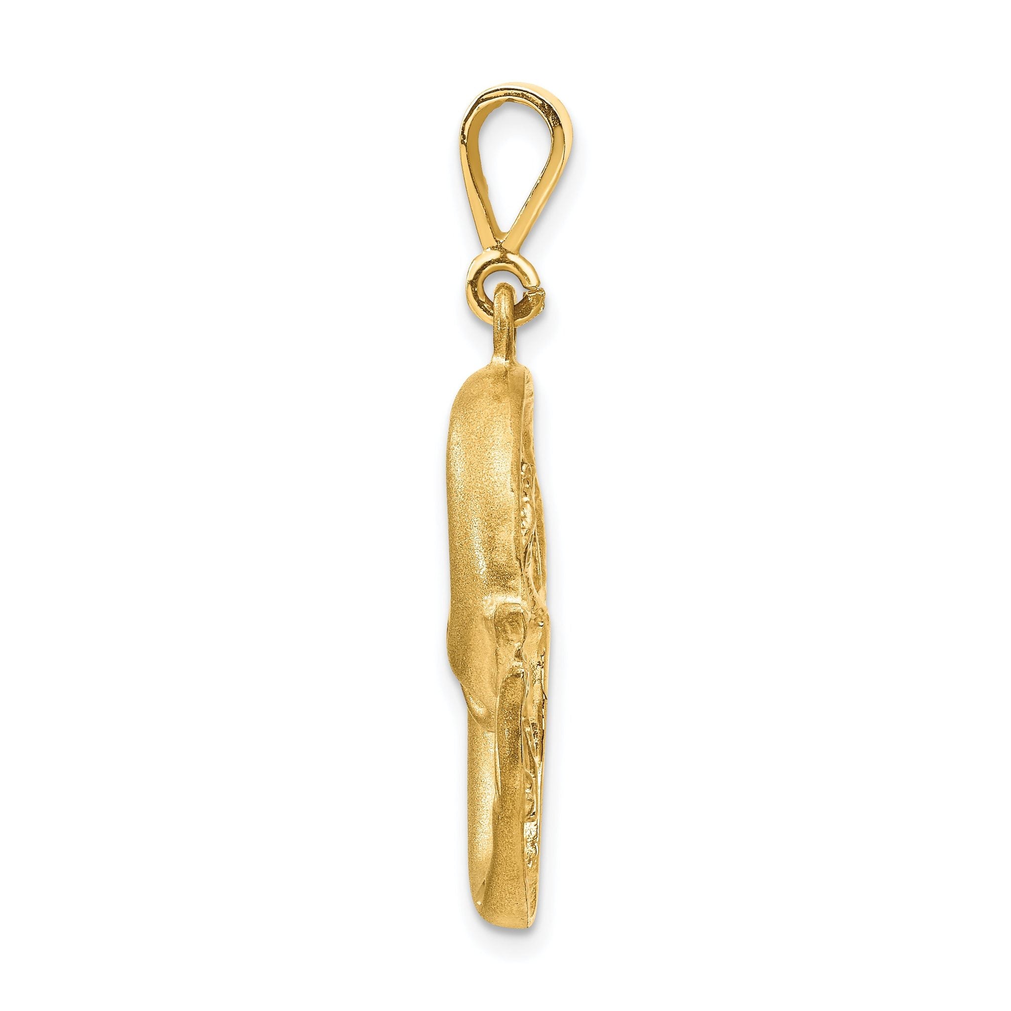 14K Gold Satin Diamond-Cut Pisces Zodiac Charm  Elegant and Themed Pendant Secondary image