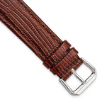 Havana Brown Snake-Grain Leather Watch Band, 19mm
