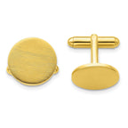 Gold-Plated Satin Round Engravable Cuff Links by Kelly Waters