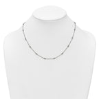 14k White Gold Complete 1/4 carat Bezel-set Diamond and Cable Chain 16-Station 16 inch Necklace