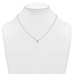 14k 1/2 carat Lab Grown Diamond VS/SI+ G+ Princess Complete 18 inch Four Prong Pendant Necklace