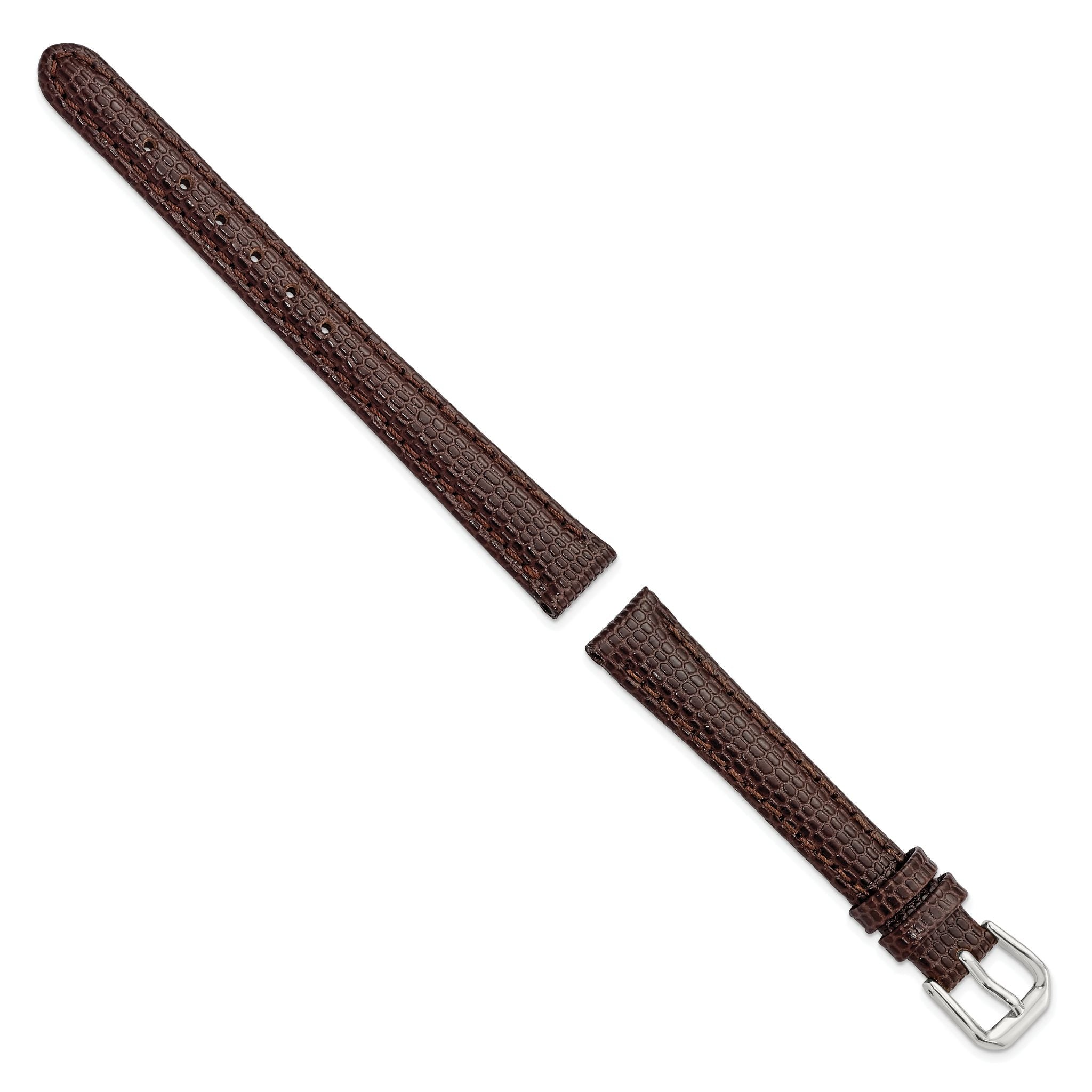 Lizard Grain Watch Band in Dark Brown Leather, 16mm Secondary image