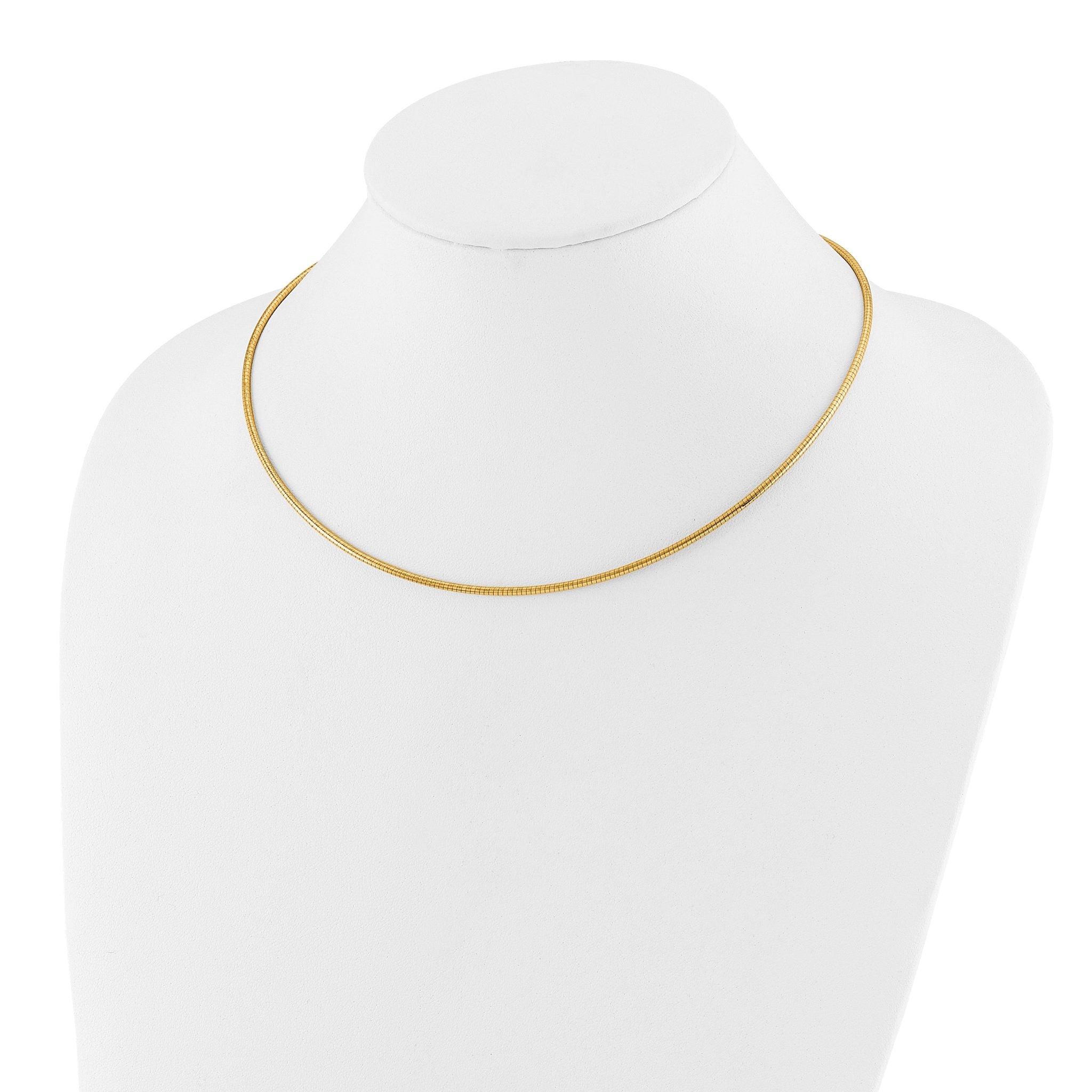 14K 2mm Round Omega Necklace Secondary image
