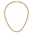 14K Polished/Textured/Dia-cut Twisted Link Necklace