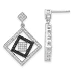 Sterling Silver CZ Dangle Earrings with Multi-Color Sparkle