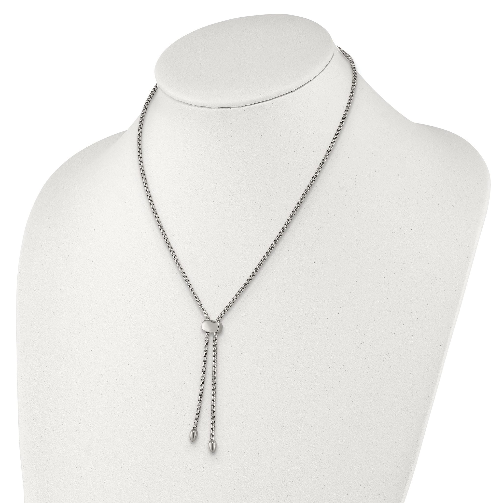 Chisel Stainless Steel Polished Adjustable up to 20.5 inch Box Chain Necklace Secondary image