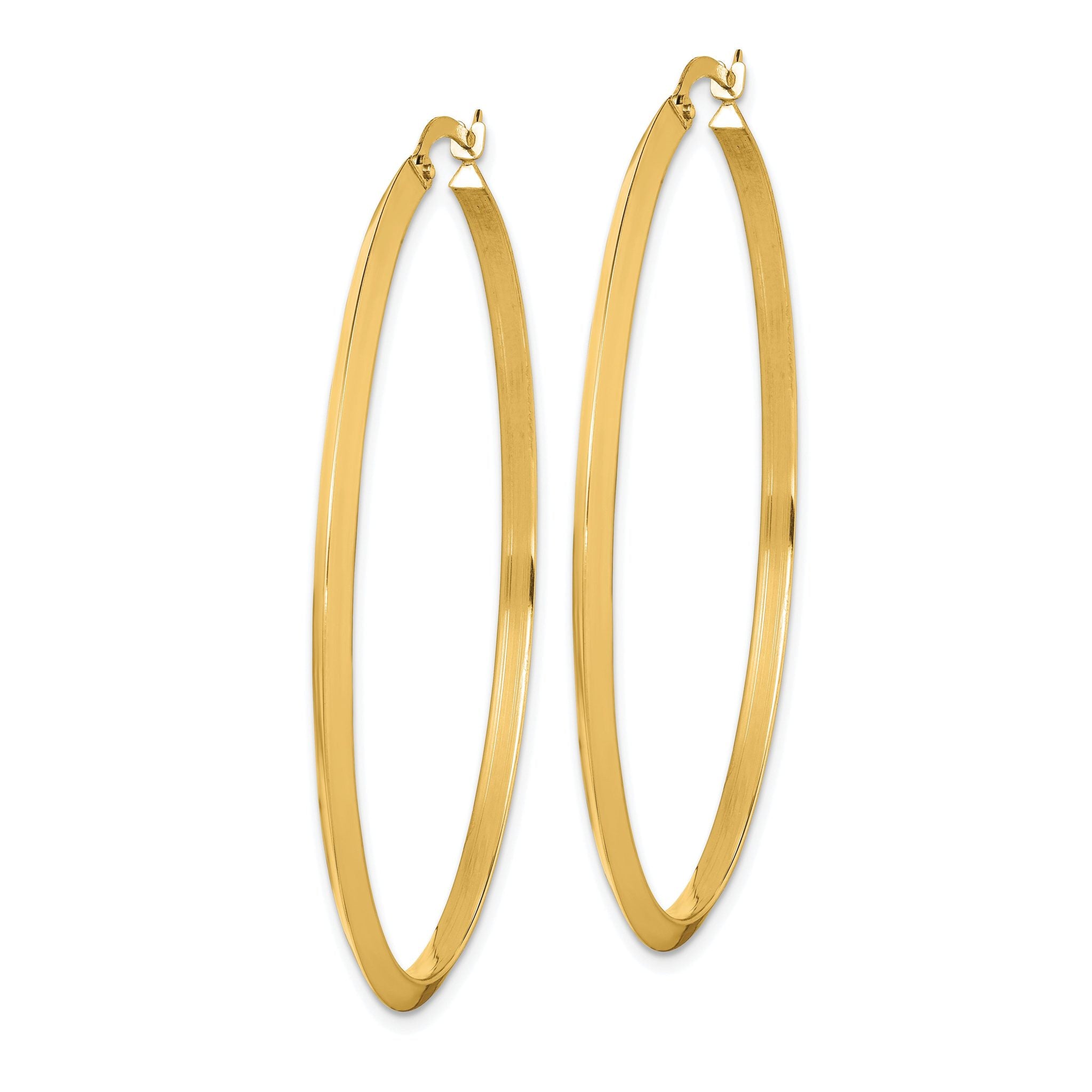 14K Polished Hoop Earrings Secondary image