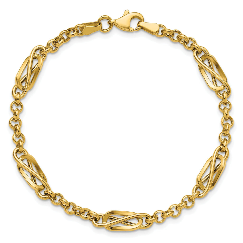14K Polished Fancy Link Bracelet