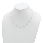 Sterling Silver Clear 4mm 9-Station CZ With 2in ext. Necklace