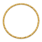 10k Polished Textured Slip-on Bangle Bracelet
