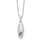 Sentimental Expressions Sterling Silver Rhodium-plated Scrolled Hearts Ash Holder 18 Inch Necklace