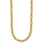14K Polished and Textured Fancy Link Necklace