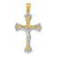 14K Two-Tone Gold Crucifix Pendant with Solid Cast Design