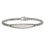 Stainless Steel Antiqued White Bronze Plated Scratch Finish ID Bracelet for Men