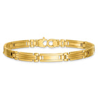 14k Polished and Brushed 6.7mm Fancy Multi Link Bar 8.25 inch Bracelet