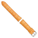 Orange Crocodile-Grain Leather Watch Band, 12mm