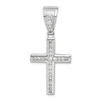 Sophia Jewelers Sterling Silver CZ Cross Pendant with Rhodium Polish Elegance