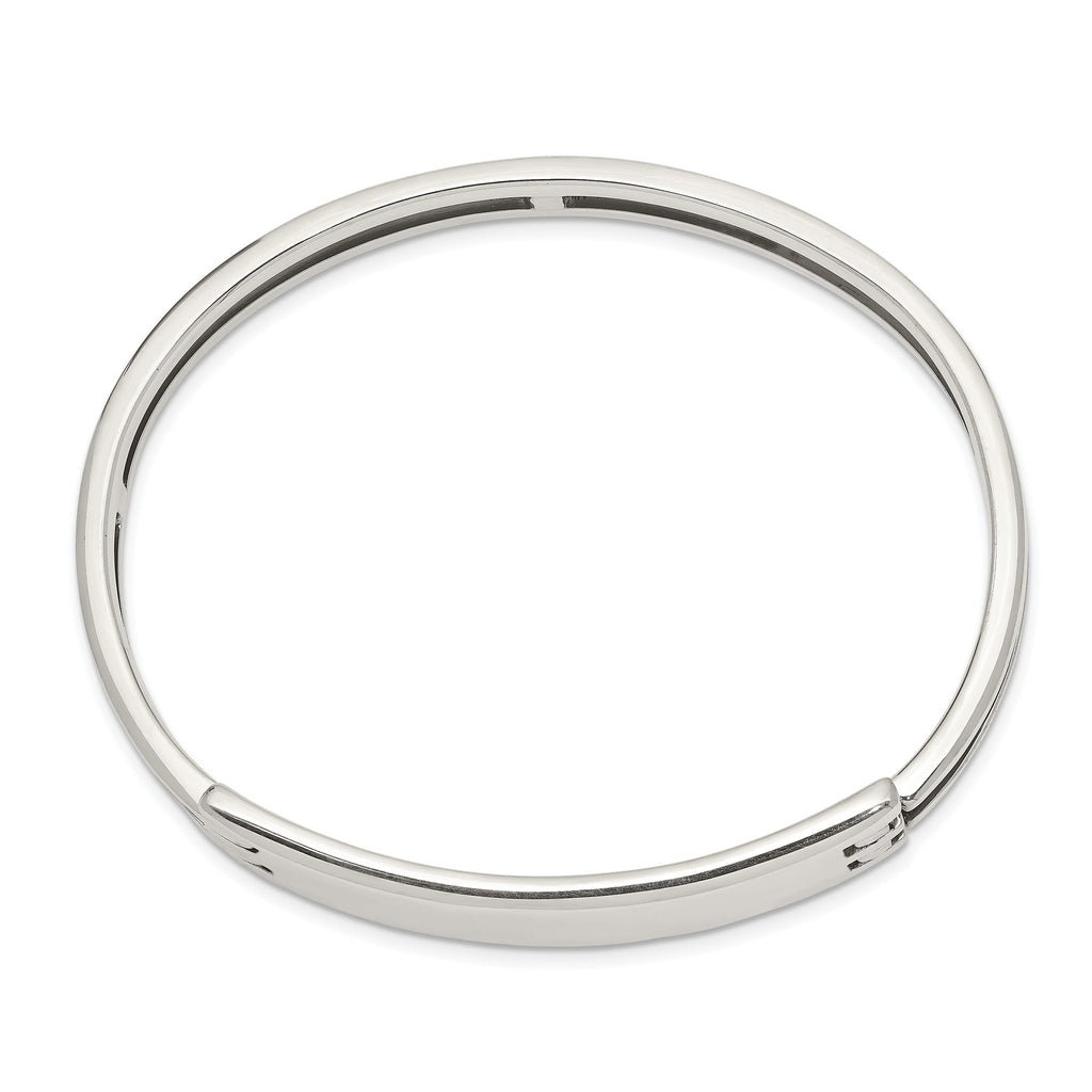 Sophia Jewelers Women's Polished Sterling Silver 925 Hinged Bangle Bracelet