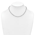 Sterling Silver Rhodium-plated Polished and Twisted Paperclip Link 16 Inch with 2 Inch Extension Necklace