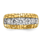 14k 2 carat Lab Grown Diamond VS+ F+ Complete Men's Nugget Ring