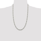Pavé Flat Figaro Chain in Sterling Silver