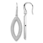Sterling Silver 925 Dangle Earrings with CZ Embellishments, Polished Finish