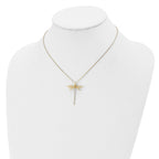 14K Polished Dragonfly w/2 in ext. Necklace