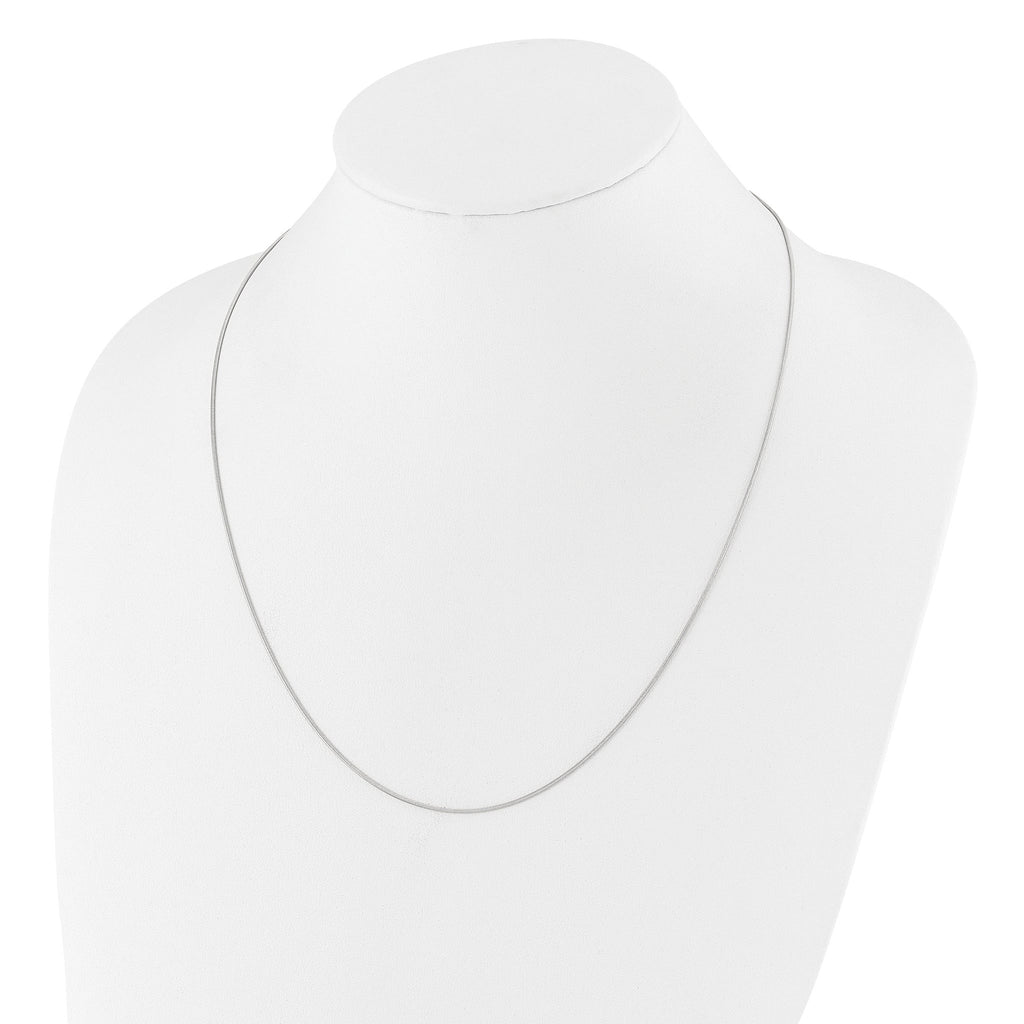 Sterling Silver RH-plated Adjustable .95mm Snake Chain