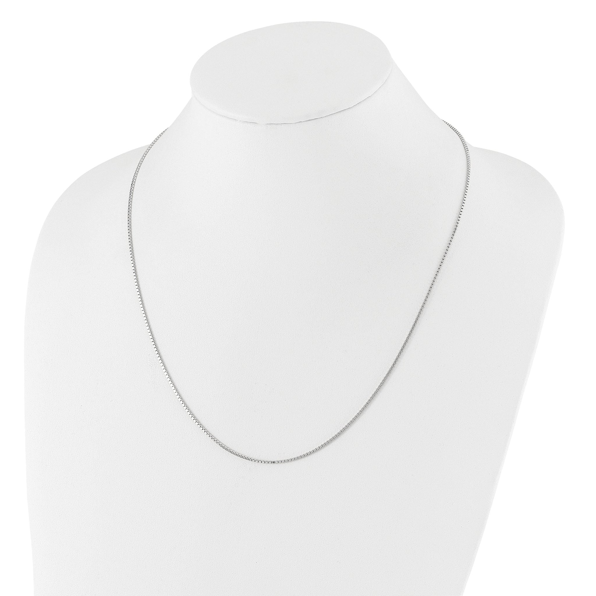 14K White Gold Adjustable 1.2mm Box Chain