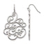 Stainless Steel Polished Filigree Cubic Zirconia Drop Dangle Earrings for Women