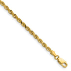 14K 7 inch 3mm Diamond-cut Rope with Lobster Clasp Chain
