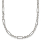 Sterling Silver Polished 4.0mm Figaro Rope 18 Inch Necklace
