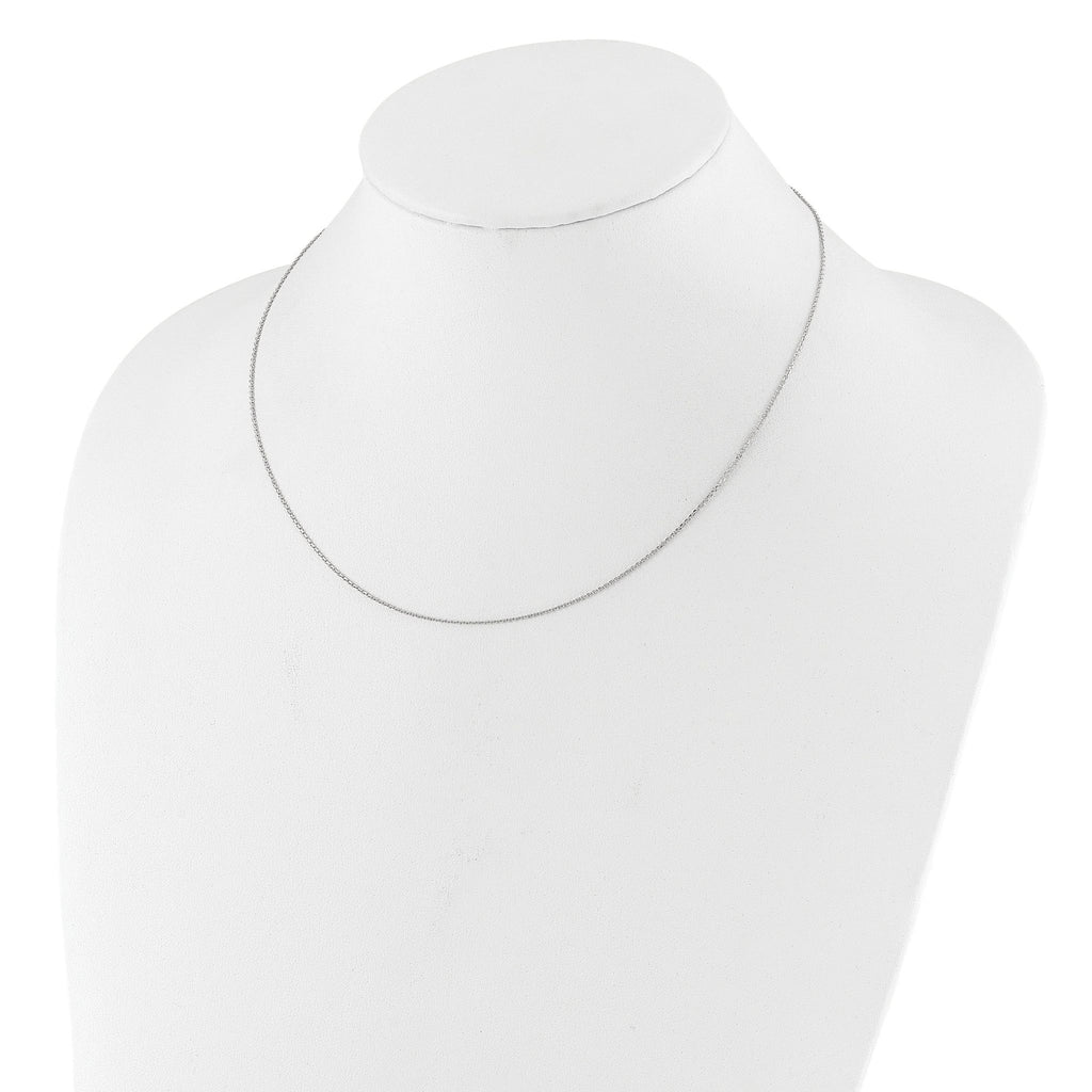 0.95mm 10K White Gold Round Cable Chain