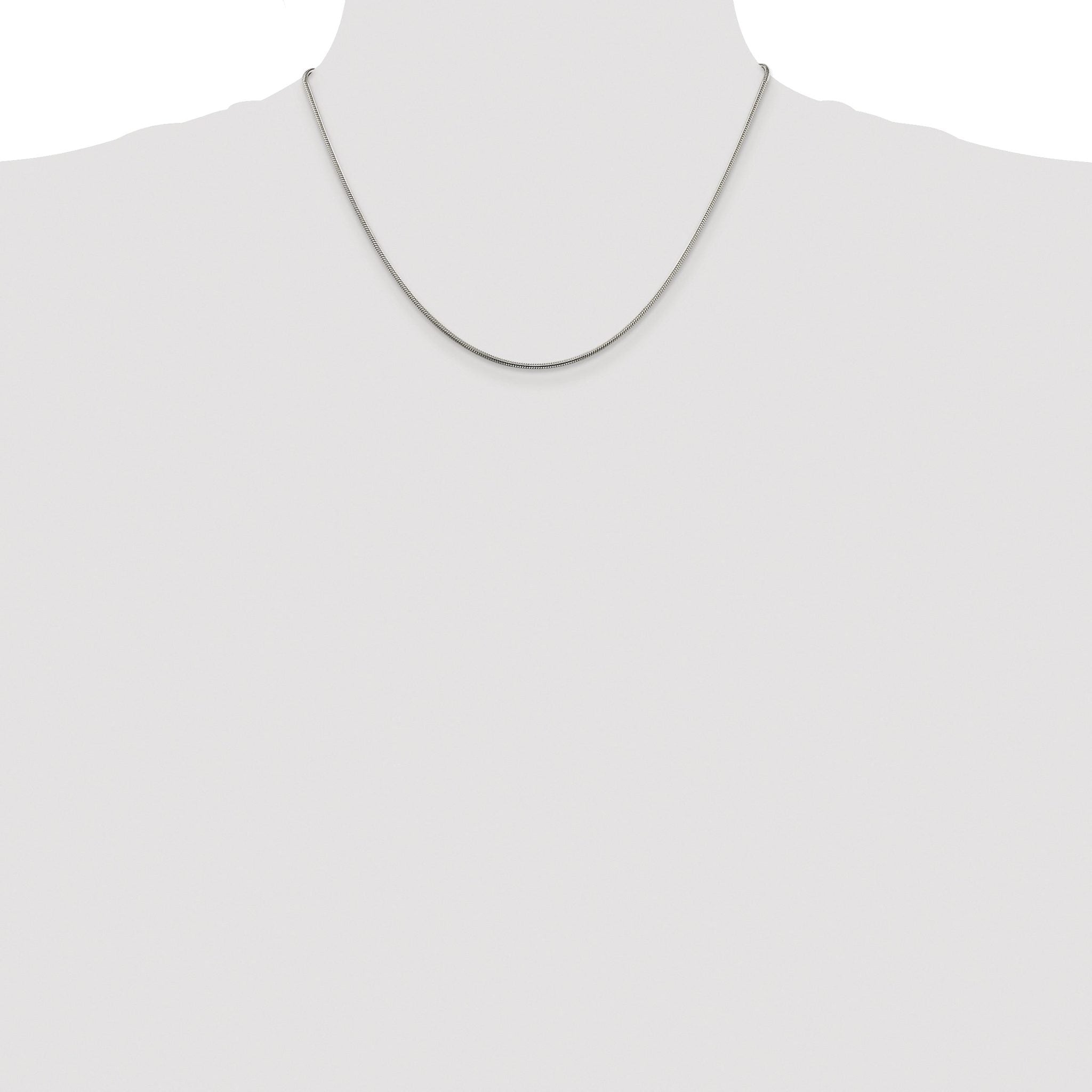 Polished Snake Chain Necklace in Sterling Silver, 1.5mm