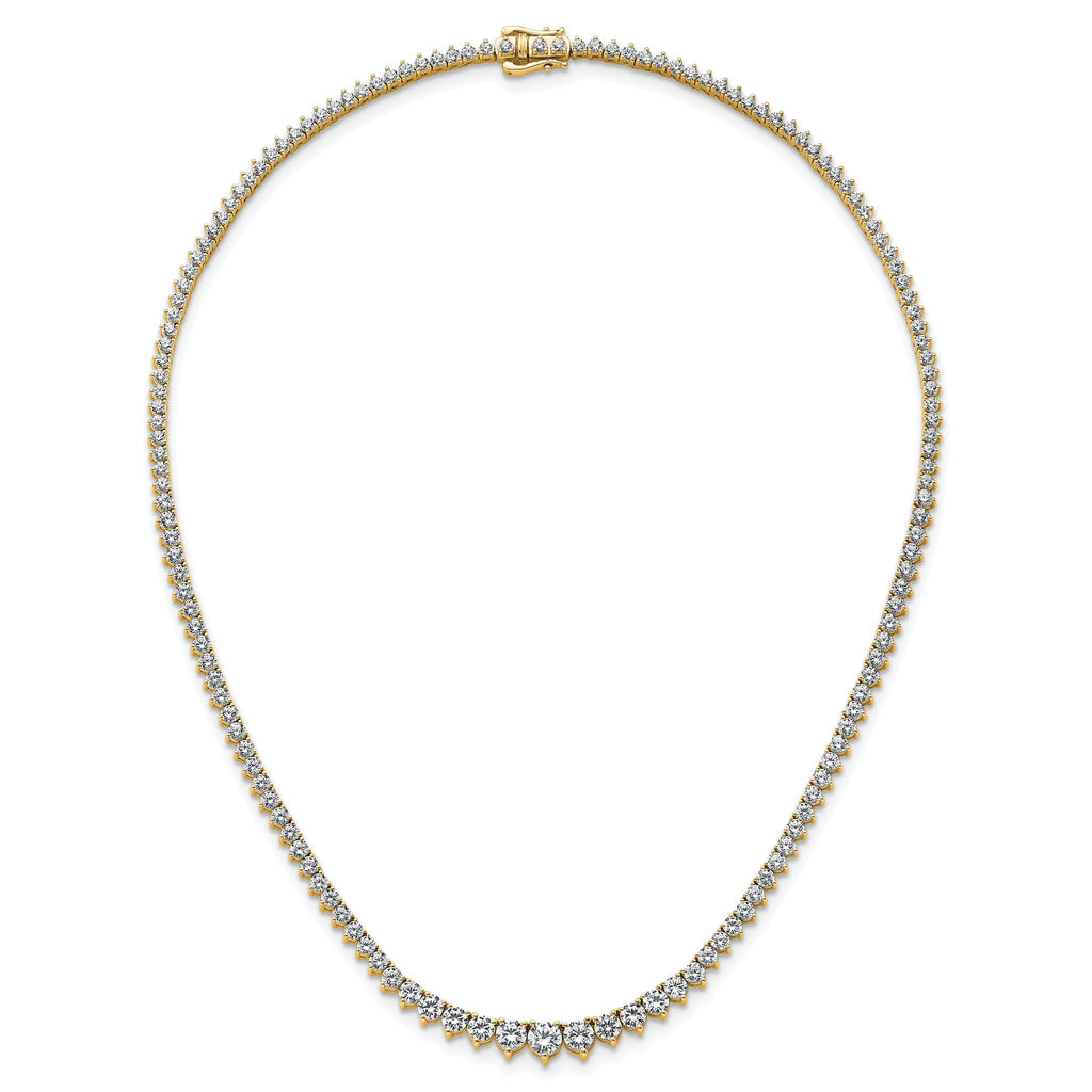 14k 10 carat Lab Grown Diamond VS/SI+ G+ Complete Round 16 inch Graduated Tennis Necklace