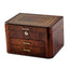 Luxury Giftware by Jere High GloSterling Silver Elm Burl Veneer with Double Braided Accents 2-drawer Locking Wooden Jewelry Box