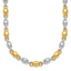 14k Two Tone Polished 5.25mm Round Fancy Link 18 inch Necklace