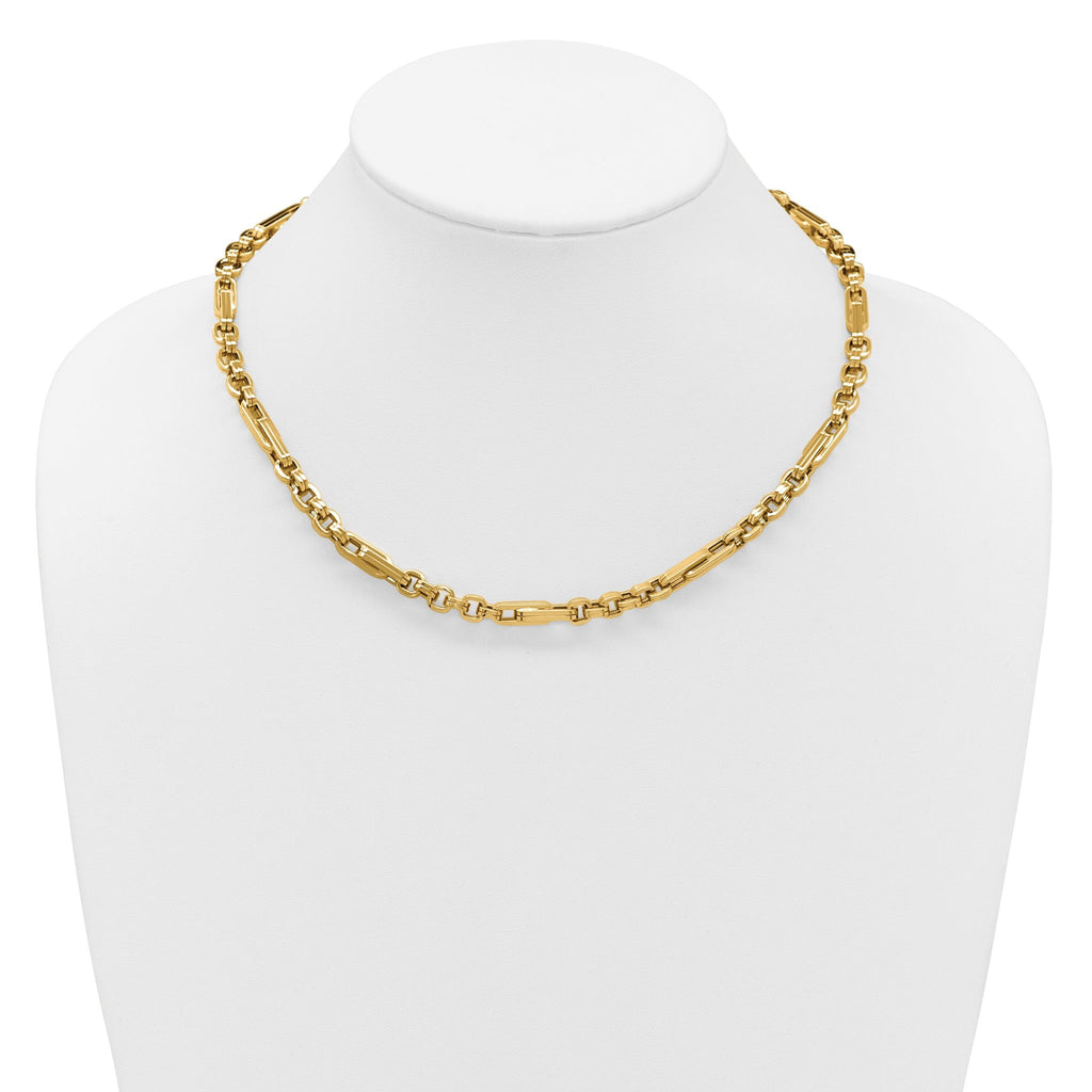 14K Polished Fancy Link Necklace