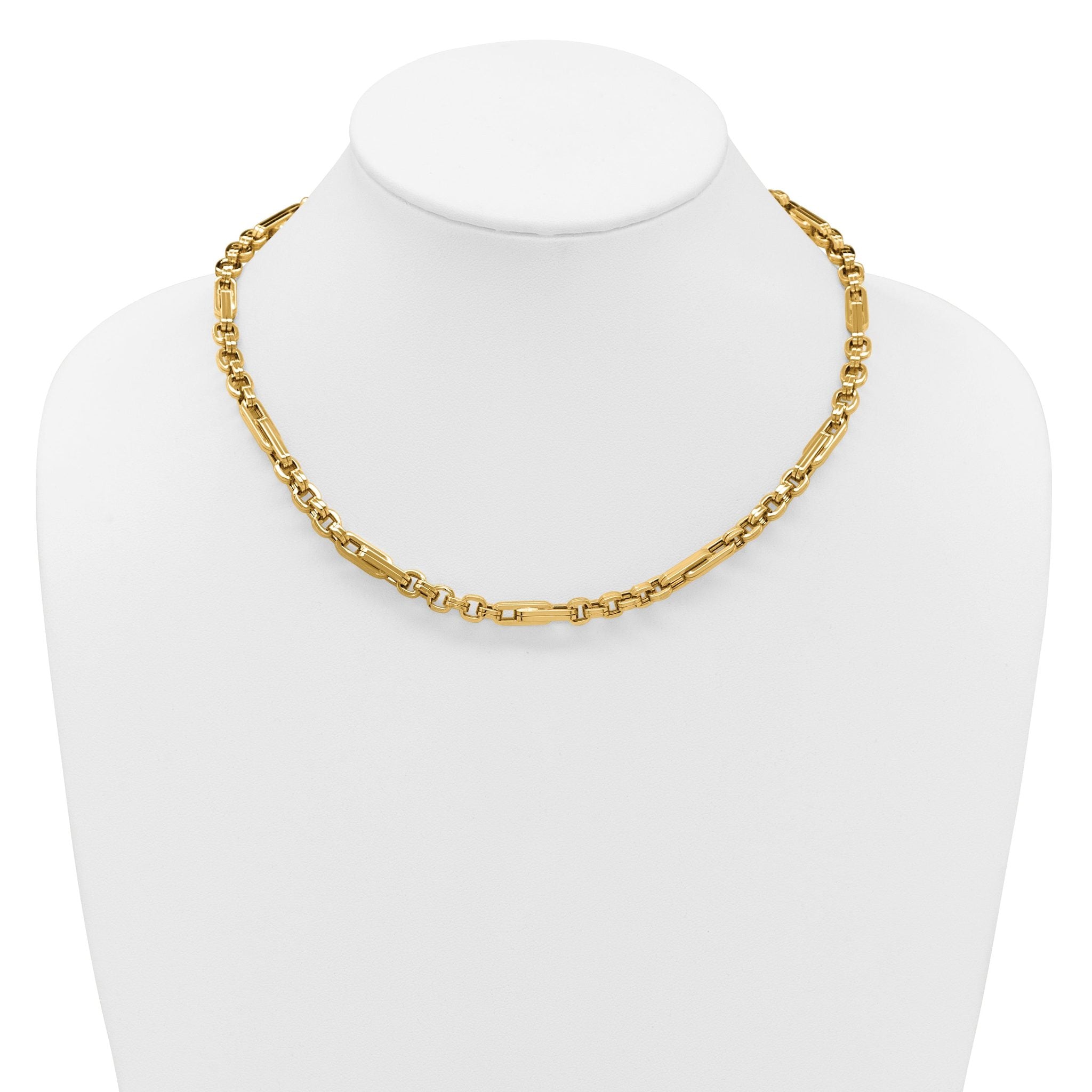 14K Polished Fancy Link Necklace