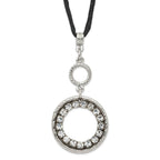 1928 Silver-tone Crystal Circle With  3in ext Necklace
