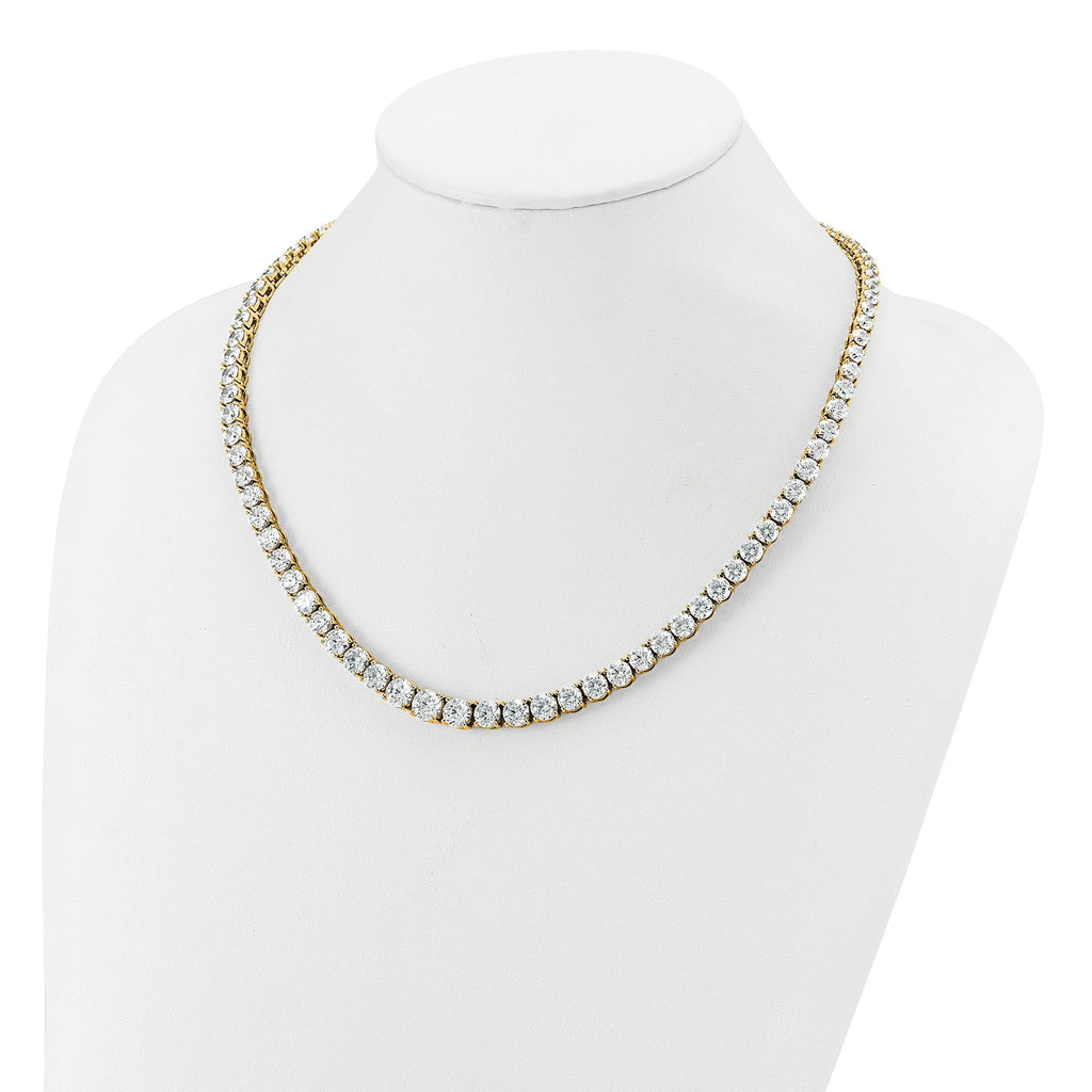 14k 50 7/8 carat Lab Grown Diamond VS/SI+ G+ Complete Round 20 inch Graduated Tennis Necklace