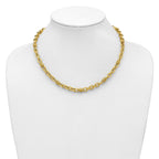14K Polished and Textured Fancy Link Necklace