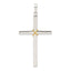 Sterling Silver 925 Hollow Crucifix Pendant with Gold-Plated Rope Trim