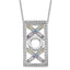 Sophia Jewelers Sterling Silver Love and Kisses Necklace with Multicolor CZ