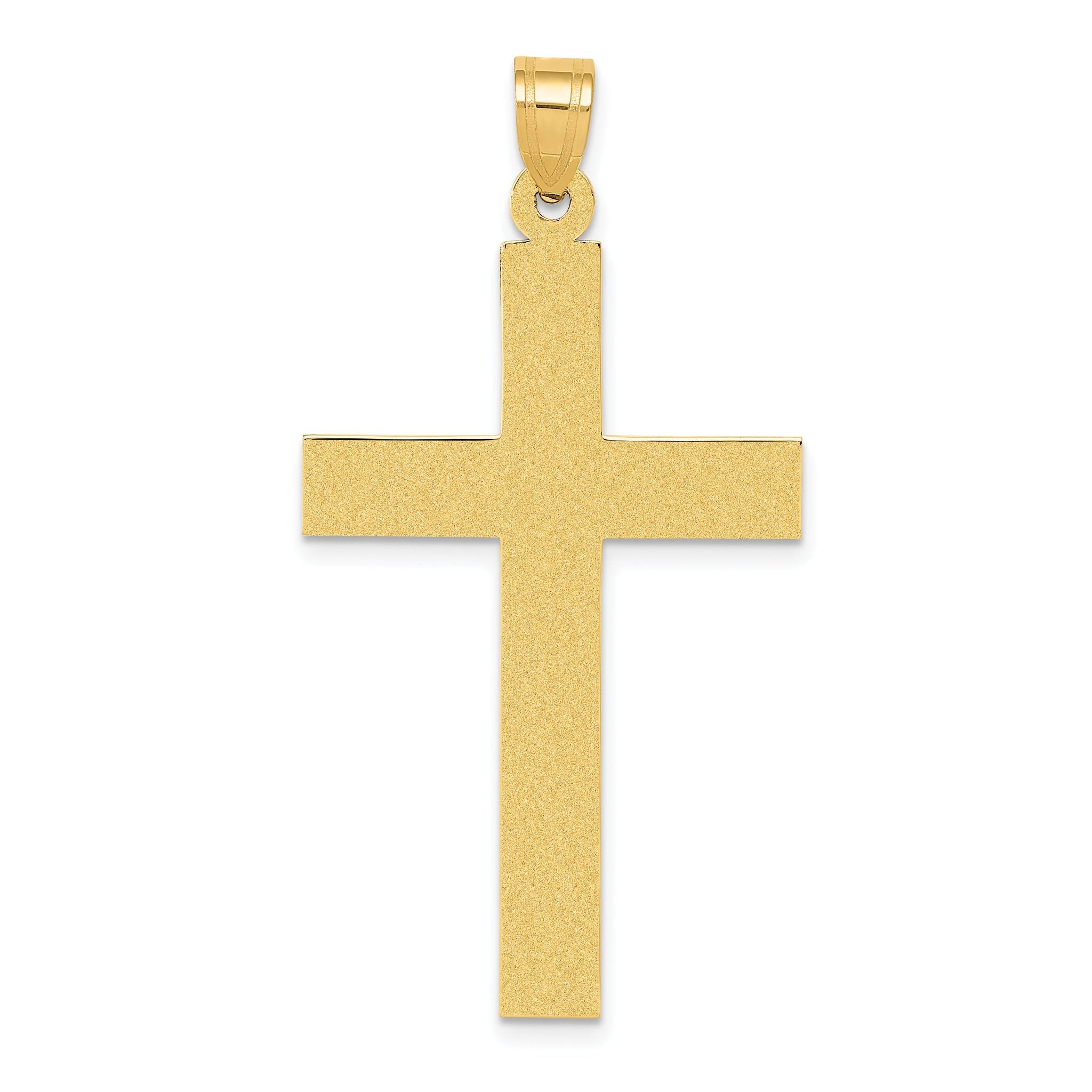 14K Sandblasted Cross Pendant Main image