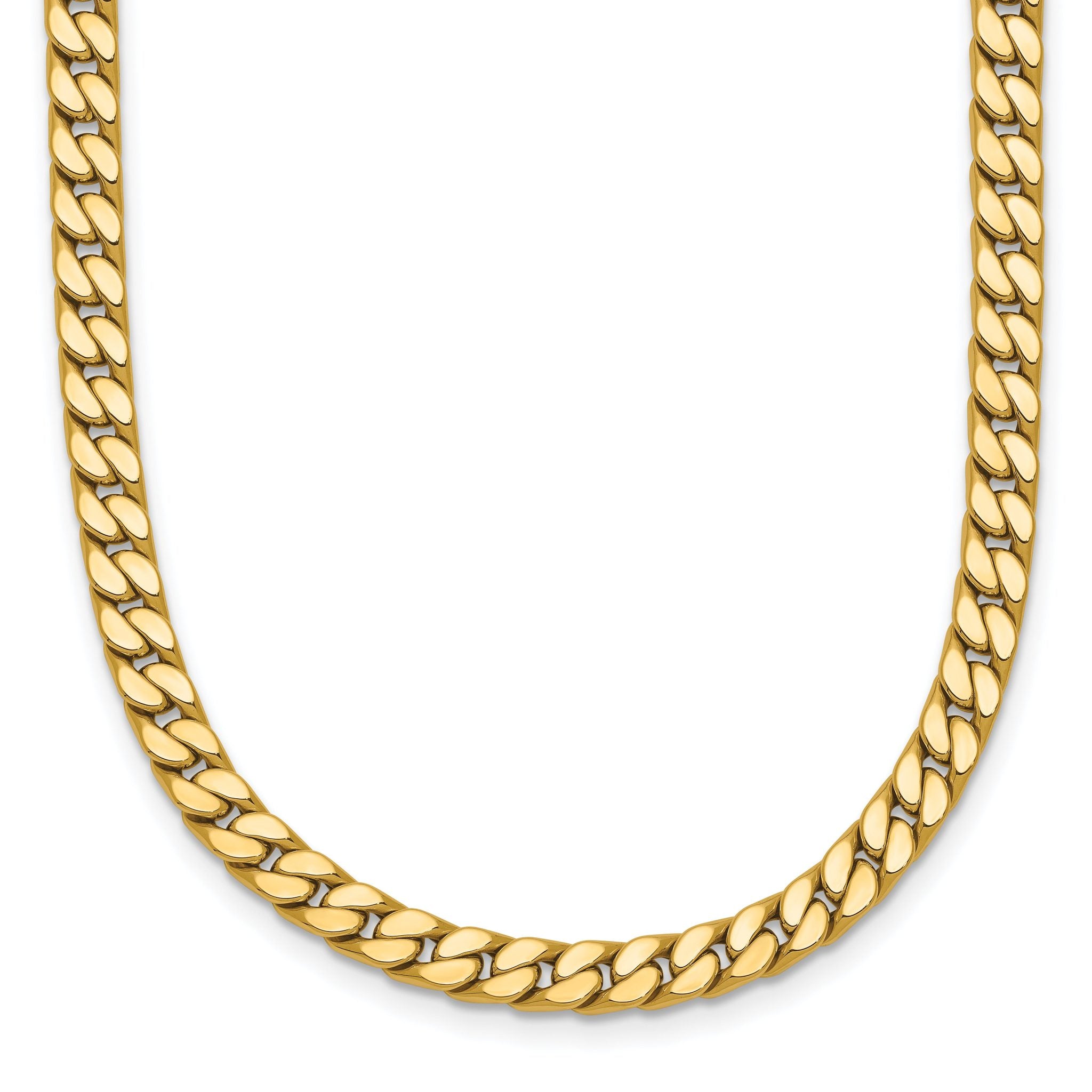 14K Polished Fancy Curb Link Necklace Main image