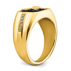 14k Onyx and Diamond Eagle Mens Ring