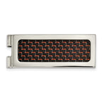Chisel Stainless Steel Polished with Black and Red Carbon Fiber Inlay Money Clip