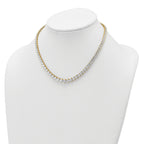 14k 25 3/8 carat Lab Grown Diamond VS+ F+ Complete Round 16 inch Graduated Tennis Necklace