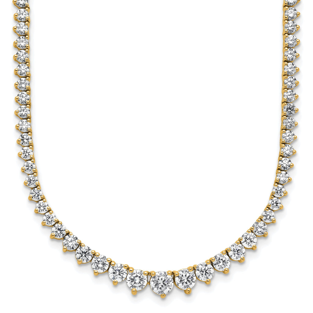 14k 11 5/8 carat Certified Lab Grown Diamond VS/SI+ G+ Complete Round 20 inch Graduated Tennis Necklace